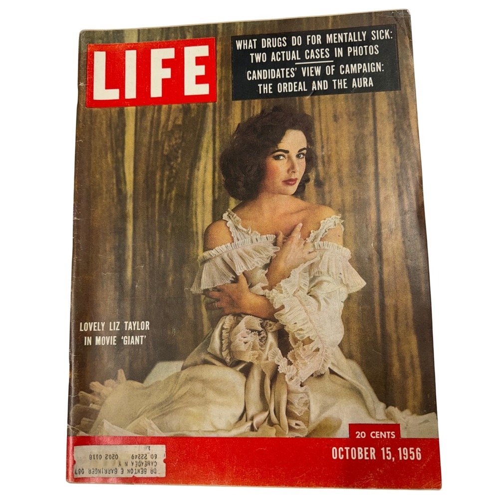 Vintage LIFE Magazine October 15 1956 Elizabeth Taylor Giant Movie Cover News